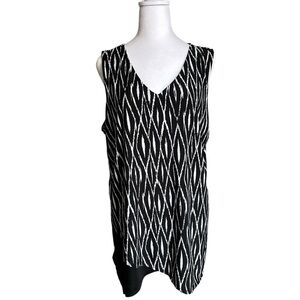 NWD New Woman Design Black & White Sleeveless Top Size2X